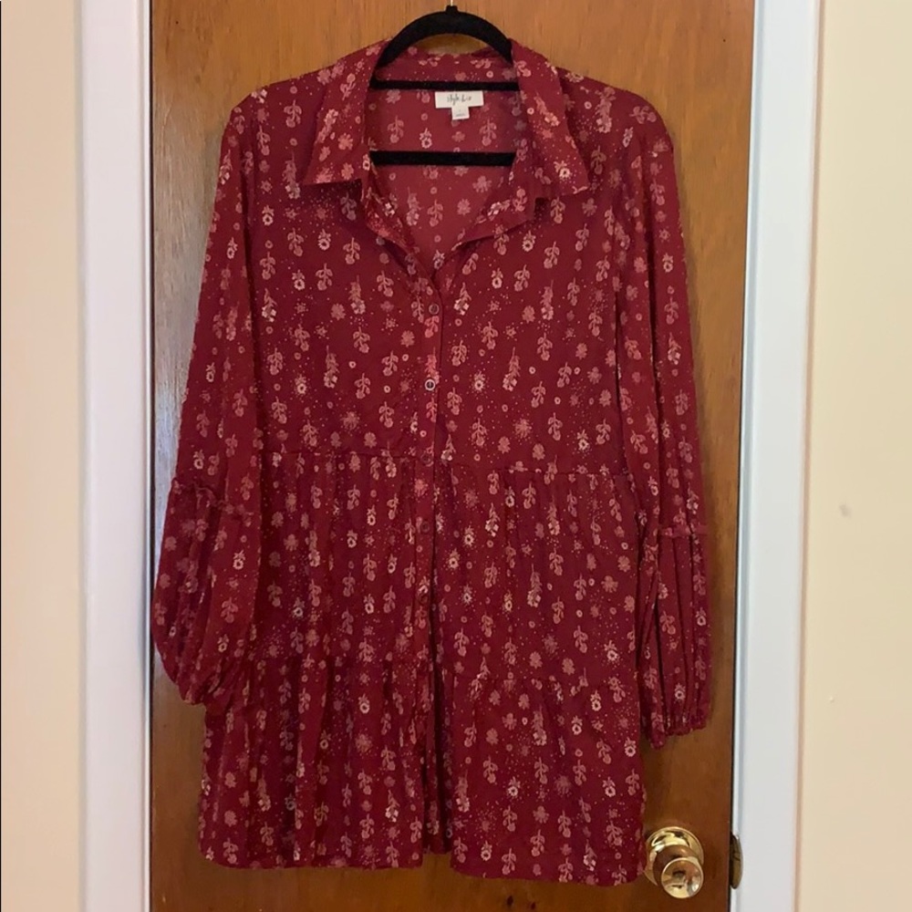 Style & Co Floral Button Down Blouse